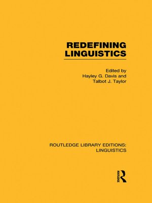 cover image of Redefining Linguistics